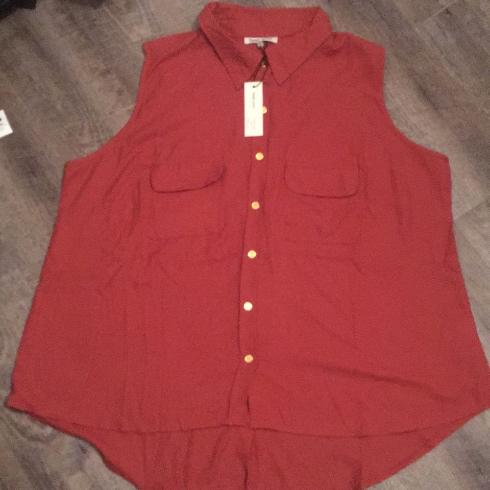Rustic blush collared button up blouse